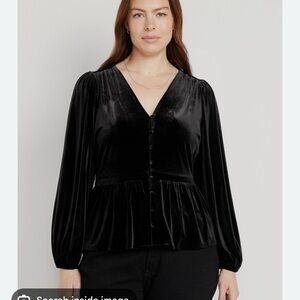 NWT Old Navy Black Velvet Blouse